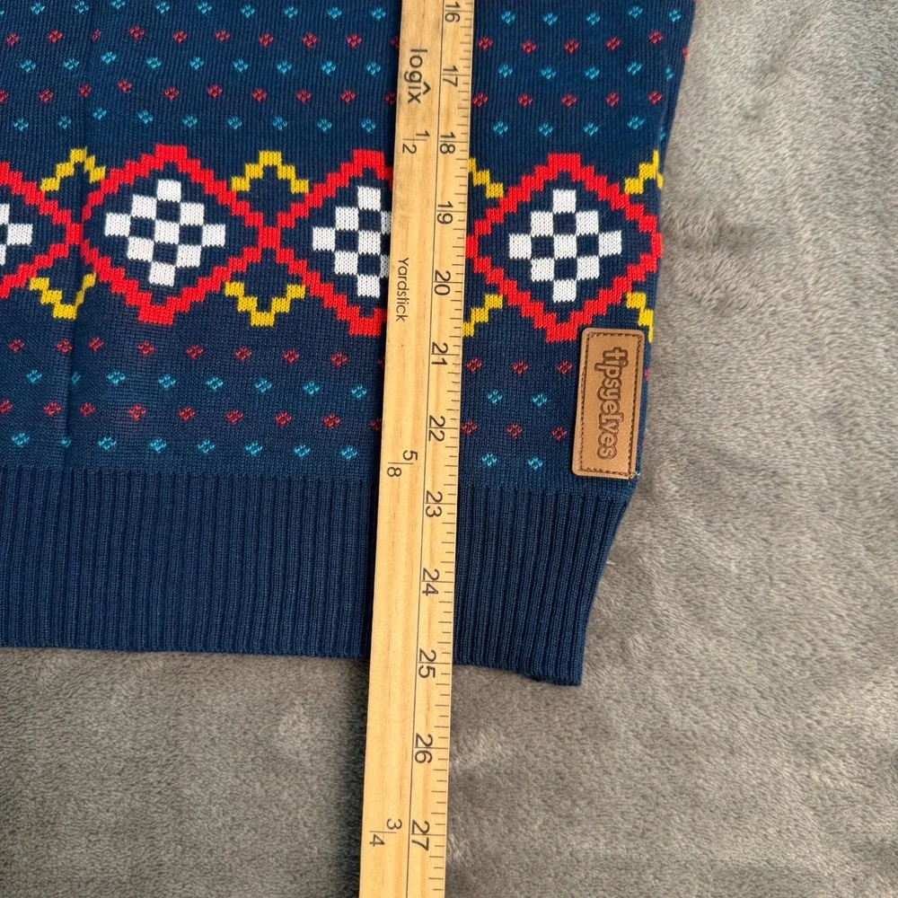 Tipsy Elves Mens Ugly Christmas Sweater Polar Bear Beer‎ Graphic Small